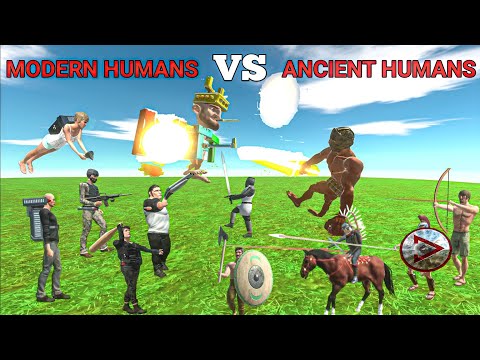 Modern Humans VS Ancient Humans | Moderns vs Ancients Battle | Animal Revolt Battle Simulator