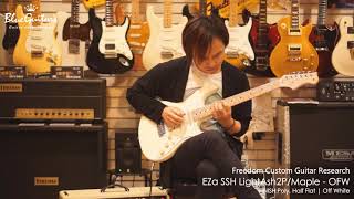 Video thumbnail for Blue Guitars  - FREEDOM CUSTOM GUITAR RESEARCH/EZa SSH LightAsh2P/Maple - OFW(Off White) by Blue Guitars