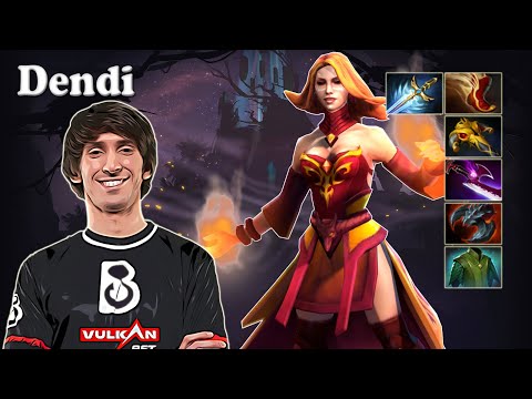 Dendi - Lina Midlane | Dota 2 7.30d Gameplay