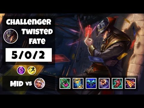 Twisted Fate vs Qiyana NA Challenger MID (5/0/2) - v11.6