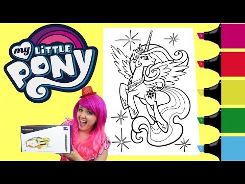 Coloring My Little Pony Princess Celestia Coloring Book Page Prismacolor Markers | KiMMi THE CLOWN Video