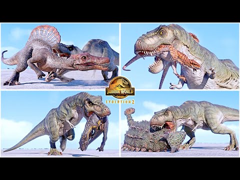 Bull T-REX's Revenge! T-REX VS All Dinosaurs Killing Animations 🦖 Jurassic World Evolution 2