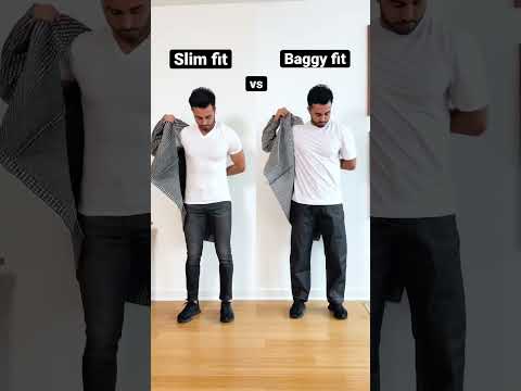Slim fit vs Baggy fit. Which one do you prefer? #mensfashion #fashion #fyp