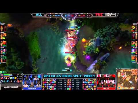 EU LCS W1D1 | Fnatic vs. Alliance | cyanide baron steal
