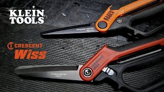 Klein T2111 High-Leverage Professional Shears vs Crescent Wiss CW11TM Spring-Loaded Tradesman Shears