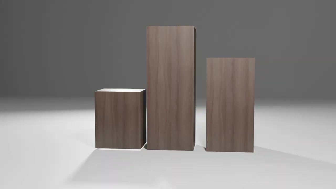 Bark smell realistic dark wood drawer unit 3D Model