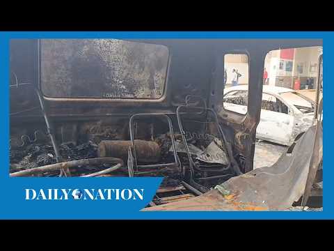 Aftermath of fire that broke out at Total Fourways petrol station on Kiambu Road
