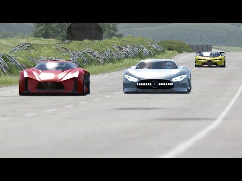 Nissan Concept 2020 Vision GT vs Mercedes-Benz Vision GT vs Bugatti Vision GT