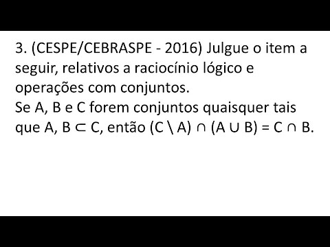 Questão 3 Cespe  Raciocínio Lógico e operações com conjuntos