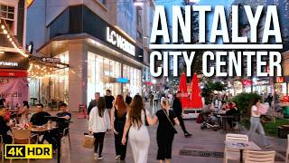ANTALYA, TÜRKİYE - EKİM 2026 Akşam Şehir Yürüyüşü Turu 🇹🇷 4K HDR HD SES