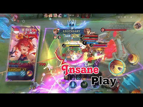 Fanny 0 Death Insane Gameplay |5 Men Q Ranked !!!