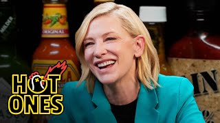 Cate Blanchett Pretends No One's Watching While Eating Spicy Wings | Hot Ones video