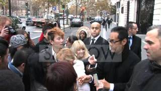 Japanese pop idol Ayumi Hamasaki in Paris with fans