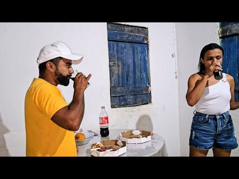 Agora de noite aqui em casa foi muito bom o que fizemos 