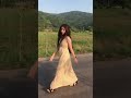 Cute Asian Girl Walking At Country Side
