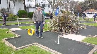 Minigolf at Splash Point Worthing 1 of 5 (Playing the Loop-Di-Loop 5th)