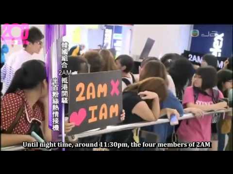 [TIME2SUB] 120928 TVB entertainment news - 2AM's arrival at Hong Kong Int'l Airport (eng subs)