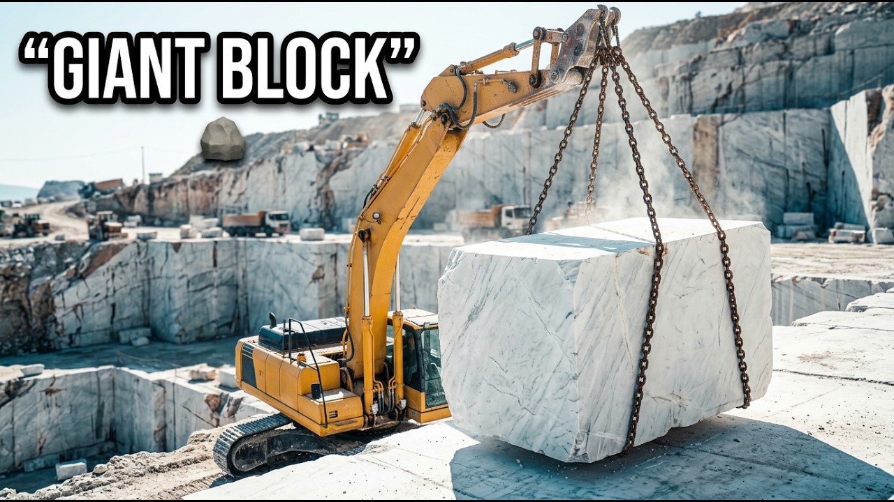 ''Inside a Marble Stone Factory 🪨 | From Quarry to Luxury Marble Slabs''