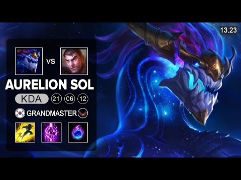 Aurelion Sol vs Jayce Mid - KR Grandmaster - Patch 13.23 Season 13