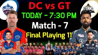 IPL 2023 | Delhi Capitals vs Gujarat Titans Playing 11 2023 | DC vs GT Playing 11 2023