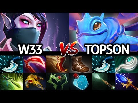 W33 Templar Assassin VS TOPSON Puck Epic Battle of Top Tier Mid 7.22 Dota 2