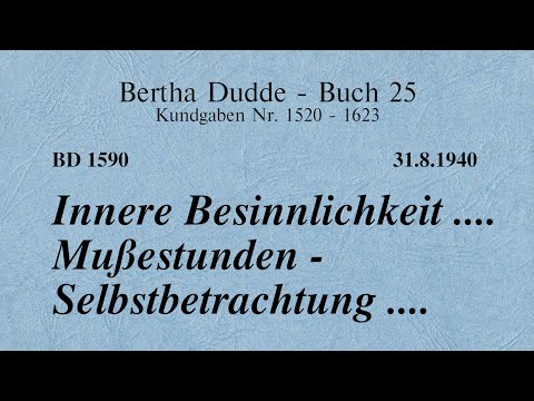 BD 1590 - INNERE BESINNLICHKEIT .... MUßESTUNDEN - SELBSTBETRACHTUNG ....