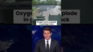 Milwaukee worker seriously injured when oxygen tanks explode inside garbage truck #shorts