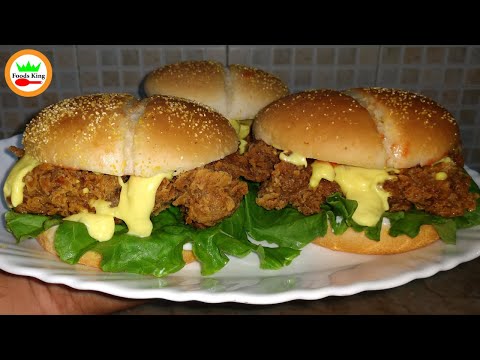 Zinger Burger Recipe By Aneeq Foods