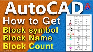 How to get the block count in AutoCAD|Block names|Block SymbolBy JastGIS