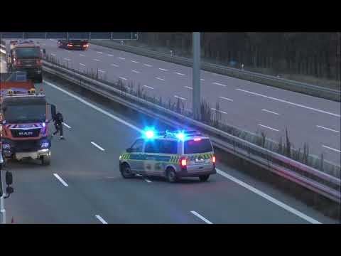 GERMANY - Complete closure on the Highway - Police stop sinners - Emergency trips after an Accident
