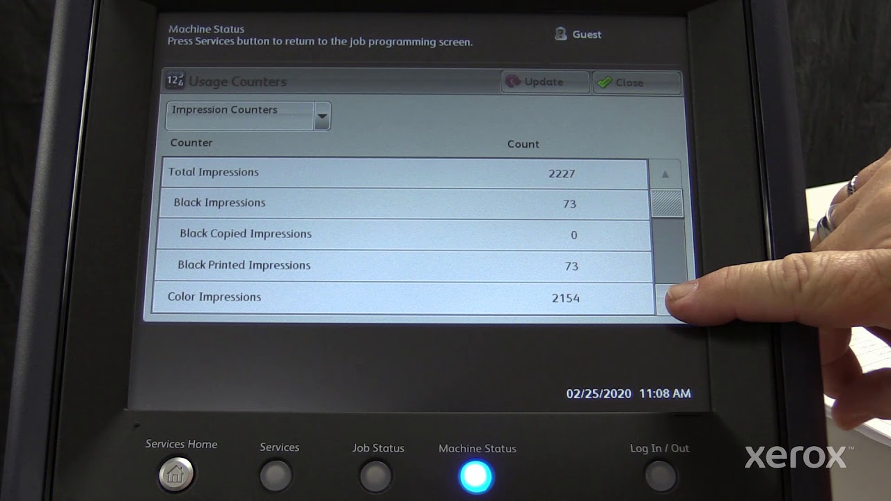 Xerox® PrimeLink® C9065 C9070 Series Printer User Interface Locating the Serial Number System Soft.