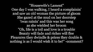The WIFE'S COMPLAINT 🥲HOUSEWIFE'S LAMENT Lyrics Words text trending sing along song music