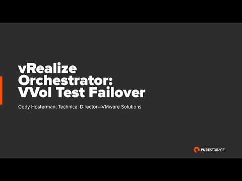 FlashArray VVol Test Failover with vRealize Orchestrator