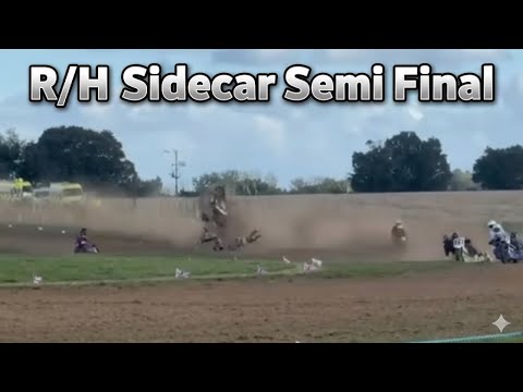 Grasstrack 1000cc R/H Semi Final Crash! 2025 Masters #grasstrack #sidecar #speedway