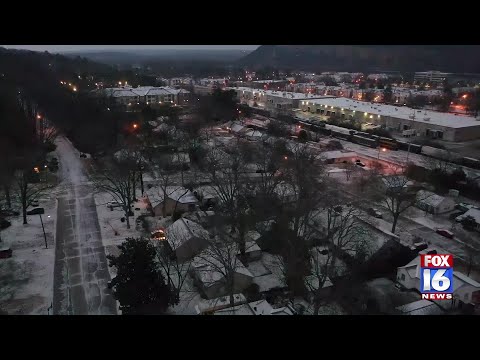 Little Rock Ice Drone Footage
