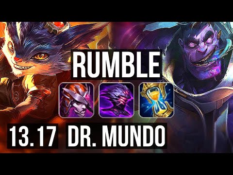 RUMBLE vs DR. MUNDO (TOP) | 6/1/6, 66% winrate, Dominating | KR Master | 13.17