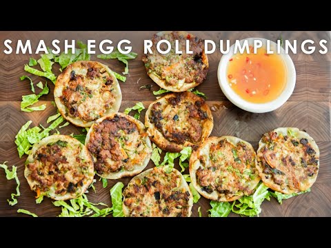 Crispy Smash Egg Roll Dumplings