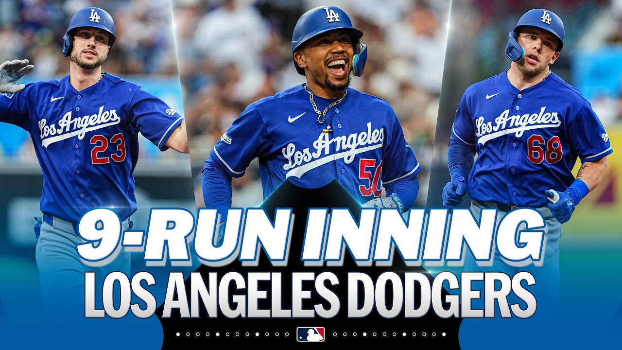 The Los Angeles Dodgers score NINE runs in one inning! 🤯 (Ft. HRs by Tucker, Rushing and Betts! 💥)