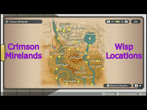 Pokémon Legends: Arceus - Crimson Mirelands: All 20 Wisp Locations