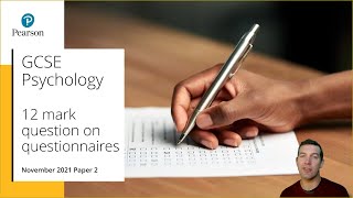 Edexcel GCSE Psychology exam technique 12 mark questionnaire question
