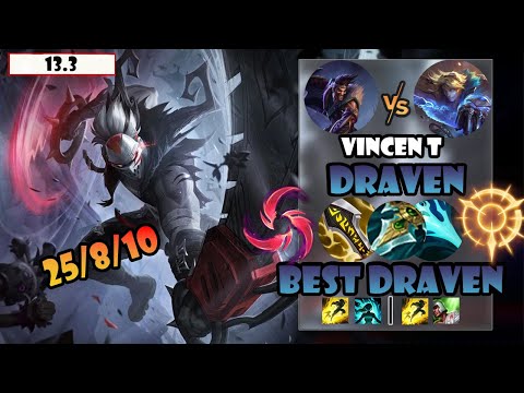 ENG SUB【Vincent Draven】S12 CN Best Draven Vs Ezreal |  25 Kills