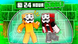 MY BULLY GIRLFRIEND Locked ME Inside A HACKER ONLY Bubble For 24 Hours... (Minecraft)