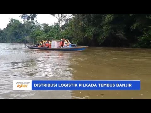 MENERJANG BANJIR, POLRI DISTRIBUSIKAN LOGISTIK PILKADA