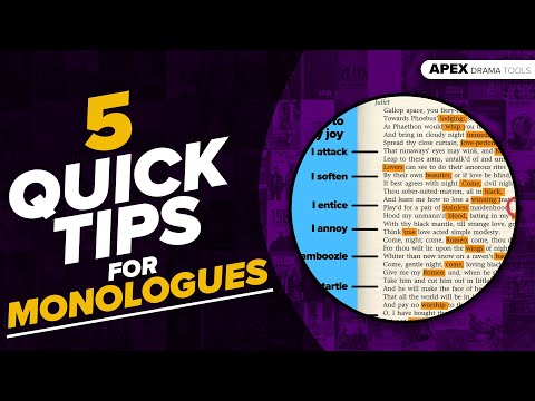 5 QUICK TIPS for MONOLOGUES
