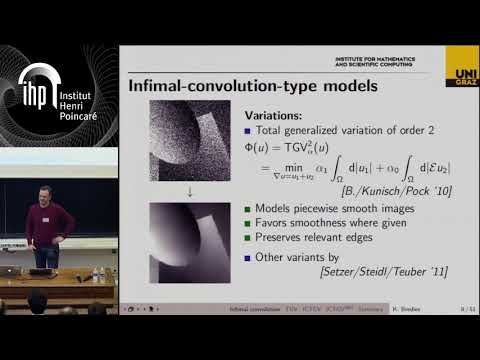 Infimal-convolution-type regularization for inverse problems .. - Bredies - Workshop 1 - CEB T1 2019