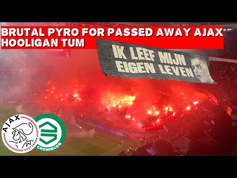 SUSPENDED | Ultras Amsterdam With a TRIBUTE for passed away Ajax fan TUM | Ajax vs Groningen 