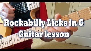 Rockabilly Guitar licks in G lesson by Tom Conlon