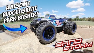 SANDSTORM RC Monster Truck | Awesome 1/16 Budget SKATE PARK BASHER!