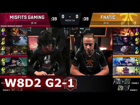 Misfits vs Fnatic | Game 1 S7 EU LCS Summer 2017 Week 8 Day 2 | MSF vs FNC G1 W8D2