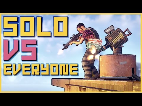 1 MAN 1 TURRET - Insane Rust Raid Defence